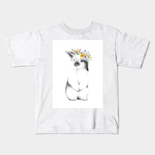 Rabbit with wreath Kids T-Shirt